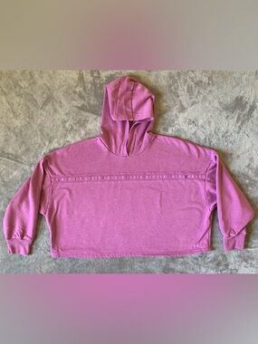 Under Armour Rose Pink Cropped Hoodie with Logo Trim